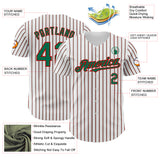 Custom White (Kelly Green Red Pinstripe) Kelly Green-Red Authentic Baseball Jersey
