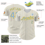 Custom White (Light Blue Yellow Pinstripe) Light Blue-Yellow Authentic Baseball Jersey