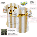 Custom White (Brown Gold Pinstripe) Brown-Gold Authentic Baseball Jersey