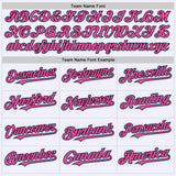 Custom White Light Blue Black-Pink Mesh Authentic Throwback Baseball Jersey