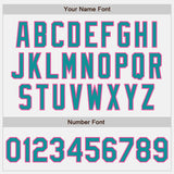 Custom White Teal-Pink Authentic Baseball Jersey