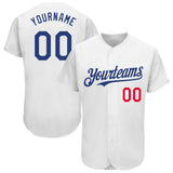Custom White Royal-Red Authentic Baseball Jersey