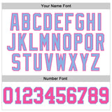 Custom White Pink-Light Blue Authentic Football Jersey