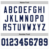 Custom White Navy-Gray Mesh Authentic Throwback Football Jersey