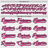 Custom White Pink-Black Hockey Lace Neck Jersey