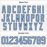 Custom White Light Blue-Black Hockey Lace Neck Jersey