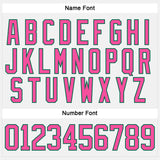 Custom White Pink-Kelly Green Hockey Lace Neck Jersey