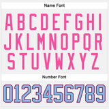 Custom White Light Blue Black-Pink Hockey Lace Neck Jersey