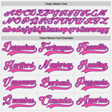 Custom White Purple-Pink Hockey Lace Neck Jersey