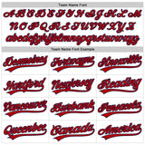 Custom White Red-Navy Authentic Throwback Baseball Jersey