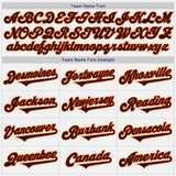 Custom White Brown-Orange Authentic Baseball Jersey