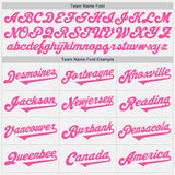 Custom White Navy Pinstripe Pink Authentic Baseball Jersey