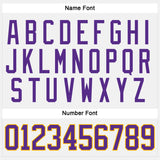 Custom White Purple-Gold Hockey Jersey