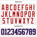 Custom White Royal-Red Hockey Jersey