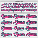 Custom White Teal Black-Pink Hockey Jersey