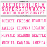 Custom White Light Blue-Pink Mesh Authentic Football Jersey