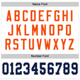 Custom White Navy Gray-Orange Mesh Authentic Football Jersey