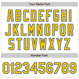 Custom White Yellow-Royal Authentic Baseball Jersey