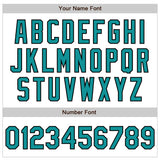 Custom White Teal-Black Authentic Baseball Jersey