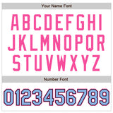 Custom White Light Blue Black-Pink Authentic Baseball Jersey