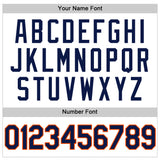 Custom White Navy-Orange Authentic Throwback Basketball Jersey