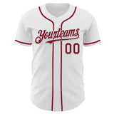 Custom White Crimson Authentic Baseball Jersey