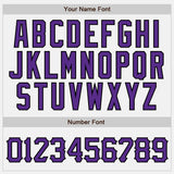 Custom White Purple-Black Authentic Baseball Jersey