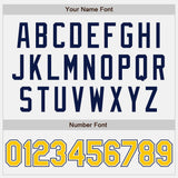 Custom White Yellow-Navy Authentic Baseball Jersey
