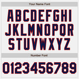 Custom White Navy-Red Authentic Baseball Jersey