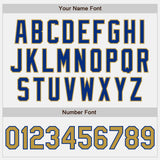 Custom White Royal Pinstripe Old Gold Authentic Baseball Jersey