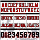 Custom White Black Gray-Red Splash Mesh Authentic Football Jersey
