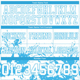 Custom White Sky Blue Splash Mesh Authentic Football Jersey