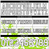 Custom White Neon Green-Black Splash Mesh Authentic Football Jersey