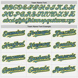 Custom White Black Shadow Blue-Light Yellow Authentic Baseball Jersey