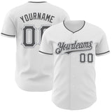 Custom White Steel Gray-Gray Authentic Baseball Jersey