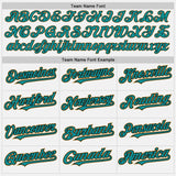 Custom White Teal Black-Old Gold Authentic Baseball Jersey