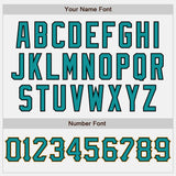 Custom White Teal Black-Old Gold Authentic Baseball Jersey