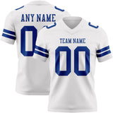 Custom White Royal Mesh Authentic Football Jersey