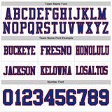 Custom White Royal-Red Mesh Authentic Football Jersey