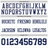 Custom White Navy Mesh Authentic Football Jersey