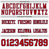Custom White Red-Navy Mesh Authentic Football Jersey