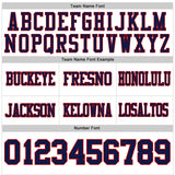 Custom White Navy-Red Mesh Authentic Football Jersey