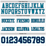 Custom White Navy-Teal Mesh Authentic Football Jersey