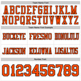 Custom White Orange-Black Mesh Authentic Football Jersey