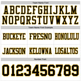 Custom White Black-Gold Mesh Authentic Football Jersey