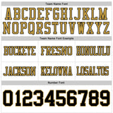 Custom White Black-Old Gold Mesh Authentic Football Jersey
