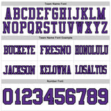 Custom White Purple-Black Mesh Authentic Football Jersey
