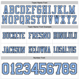 Custom White Light Blue-Black Mesh Authentic Football Jersey