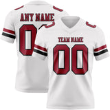 Custom White Cardinal-Black Mesh Authentic Football Jersey