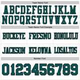 Custom White Midnight Green-Black Mesh Authentic Football Jersey